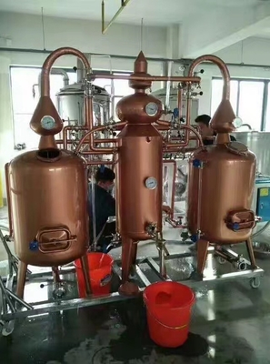 O PLC controla sistemas pequenos da fabricação de cerveja da casa da cerveja de cobre, mini equipamento da cervejaria da cerveja