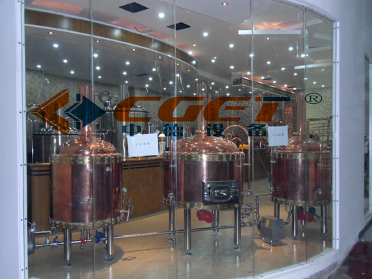 jogo home da fabricação de cerveja de cerveja do equipamento vermelho da fabricação de cerveja do cobre 500L garantia de 1 ano