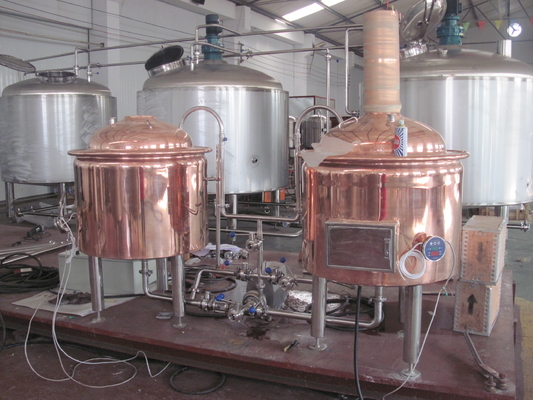 jogo home da fabricação de cerveja de cerveja do equipamento vermelho da fabricação de cerveja do cobre 500L garantia de 1 ano