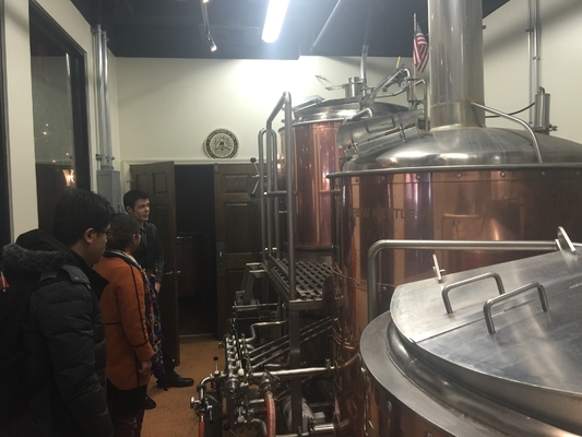 equipamento comercial pequeno da fabricação de cerveja da cervejaria do direto-fogo 3.5bbl cabido em um aquecimento direto do recipiente 40Hq