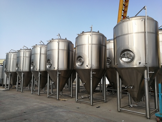 Fermentador cônico 3000L da cerveja da cerveja brilhante Jacketed vertical do tanque de fermentação