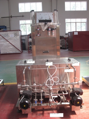 Tipo conduzido bonde pneumático da máquina de lavar do barril de cerveja do tela táctil de 2 cabeças